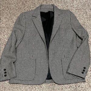 Vintage 100% wool black brown and White Houndstooth Blazer